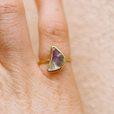 Purple Flower Ring, Gold Vermeil - Size I (i)