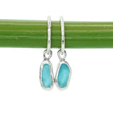 Blue Sea Glass Hoops