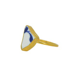 Ceramic Ring, Gold Vermeil - Size R