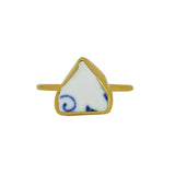 Ceramic Ring, Gold Vermeil - Size O 1/2