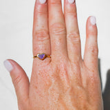 Purple Sea Glass Heart, Gold Vermeil - Size P