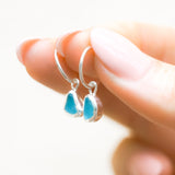 Blue Sea Glass Hoops