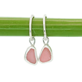 Pink Sea Glass Hoops