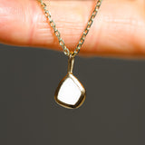 White Sea Glass Necklace - Gold Vermeil
