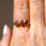 Red Sea Glass, Gold Vermeil - Size O