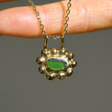 Sea Glass Sun Necklace - Gold Vermeil