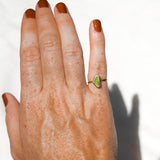 Green Sea Glass, Gold Vermeil - Size i (i)