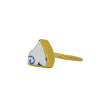 Ceramic Ring, Gold Vermeil - Size O 1/2