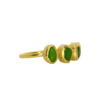 Green Sea Glass, Gold Vermeil - Size N