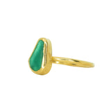 Green Sea Glass, Gold Vermeil - Size M