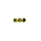 Green Sea Glass, Gold Vermeil - Size M