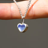 Purple/Blue Sea Glass Heart Necklace