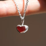 Red Sea Glass Heart Necklace