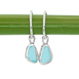 Blue Sea Glass Hoops