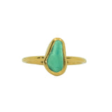 Green Sea Glass, Gold Vermeil - Size M