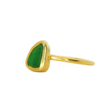 Green Sea Glass, Gold Vermeil - Size S
