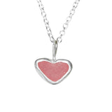Pink Sea Glass Heart Necklace