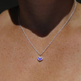 Blue Sea Glass Heart Necklace