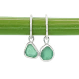 Green Sea Glass Hoops