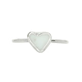 White Sea Glass Heart - Size S