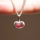 Red Sea Glass Heart Necklace