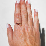 Red Sea Glass Heart, Gold Vermeil - Size Q