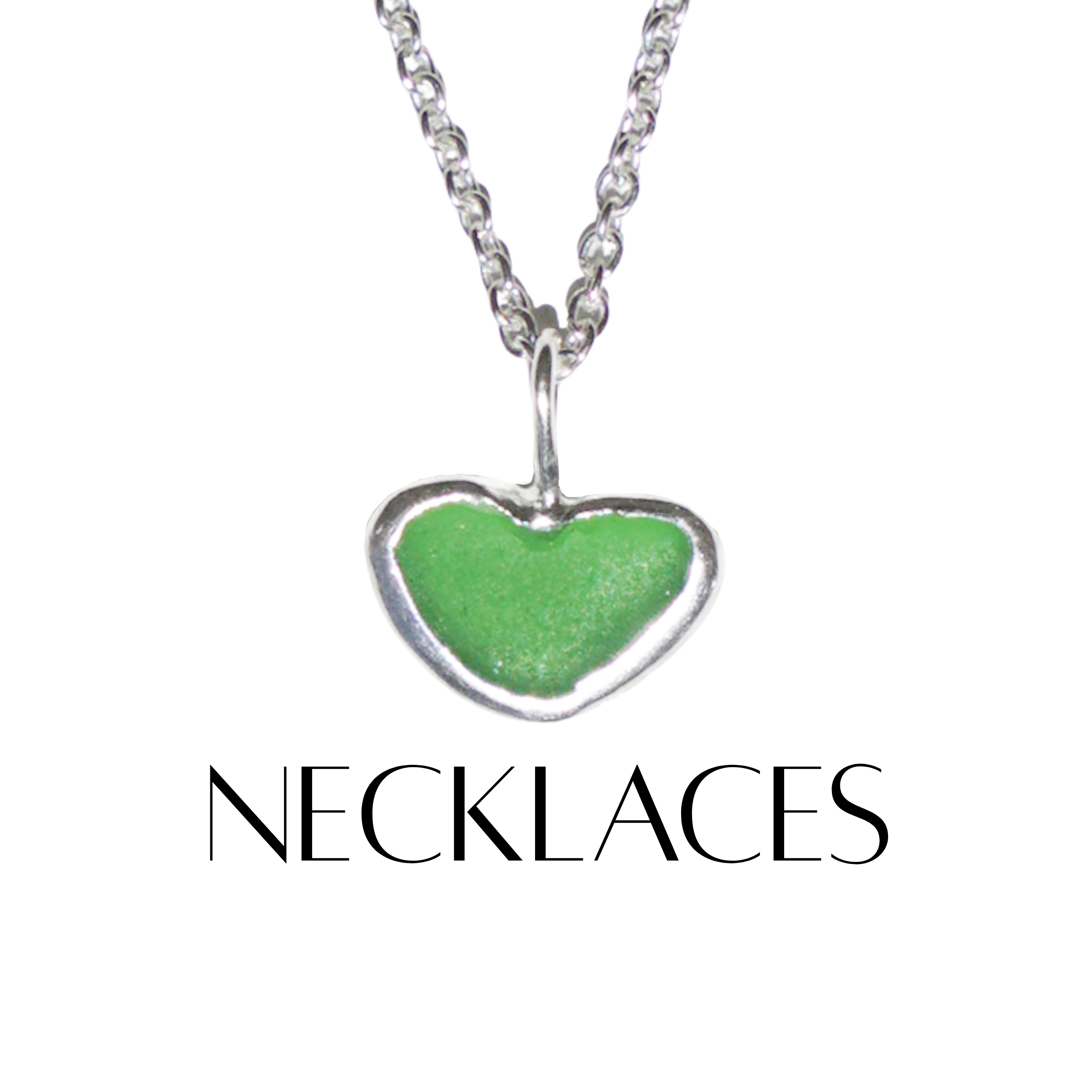 Sea Glass Heart Necklaces
