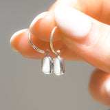 White Sea Glass Hoops