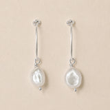 Statement Pearl Hoops - Sterling Silver