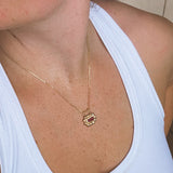 Sea Glass Sun Necklace - Gold Vermeil