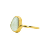 Light Blue Sea Glass, Gold Vermeil - Size L