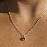 Red Sea Glass Heart Necklace