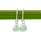 Green Sea Glass Hoops