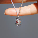 Red Sea Glass Flower Necklace