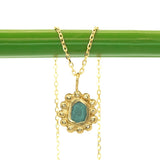 Sea Glass Sun Necklace - Gold Vermeil