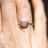 Pink Sea Glass Heart - Size O