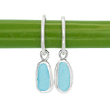 Blue Sea Glass Hoops