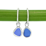 Blue Sea Glass Hoops