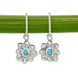 Blue Sea Glass Sun Hoops