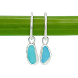 Blue Sea Glass Hoops