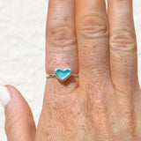Blue Sea Glass Heart - Size P
