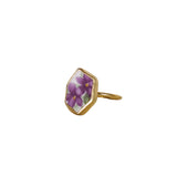 Purple Flower Ring, Gold Vermeil - Size Q