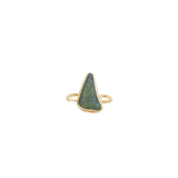 Green Sea Glass, Gold Vermeil - Size K