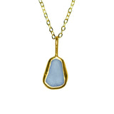 Lilac Sea Glass Necklace - Gold Vermeil
