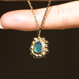 Sea Glass Sun Necklace - Gold Vermeil