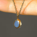 Blue Sea Glass Necklace - Gold Vermeil
