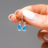 Blue Sea Glass Hoops