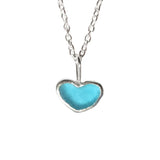 Blue Sea Glass Heart Necklace