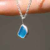 Blue Sea Glass Necklace