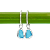 Blue Sea Glass Hoops
